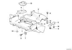 Экран моторного отсека/воздуховода для BMW E30 324d M21 (схема запасных частей)