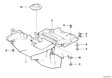 Теплоизоляция/экран моторного отсека для BMW E28 524d M21 (схема запасных частей)