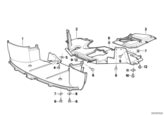 Экран моторного отсека/воздуховода для BMW Z1 Z1 M20 (схема запасных частей)