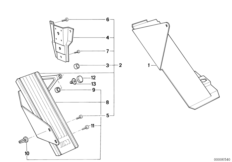 Подставка для ног для BMW E30 323i M20 (схема запасных частей)