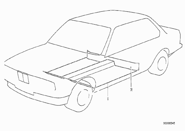 облицовка днища для BMW E30 323i M20 (схема запчастей)