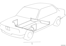 облицовка днища для BMW E28 525i M30 (схема запасных частей)