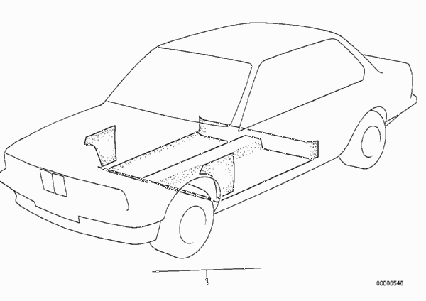 облицовка днища для BMW E28 518i M10 (схема запчастей)