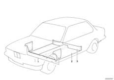облицовка днища для BMW E28 535i M30 (схема запасных частей)