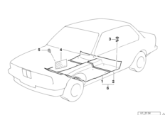 облицовка днища для BMW E34 520i M50 (схема запасных частей)