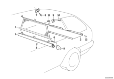 Сетчатая/защитная шторка для BMW E30 325i M20 (схема запасных частей)