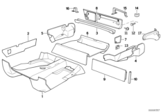 Обшивка багажного отделения для BMW Z1 Z1 M20 (схема запасных частей)
