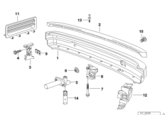 Кронштейн Зд для BMW E36 323i M52 (схема запасных частей)