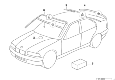 Остекление, дополнительные элементы для BMW E36 318tds M41 (схема запасных частей)