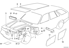 Звукоизоляция Пд для BMW E34 525tds M51 (схема запасных частей)