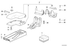 Подлокотник Пд для BMW E36 318i M43 (схема запасных частей)