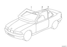 Остекление для BMW E36 328i M52 (схема запасных частей)