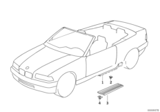 Накладка порога для BMW E36 M3 3.2 S50 (схема запасных частей)