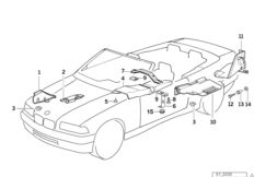 Теплоизоляция для BMW E36 M3 3.2 S50 (схема запасных частей)