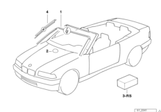 Остекление, дополнительные элементы для BMW E36 M3 3.2 S50 (схема запасных частей)
