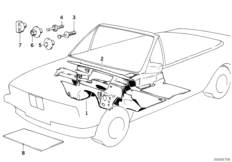 звукоизоляция для BMW E30 M3 S14 (схема запасных частей)