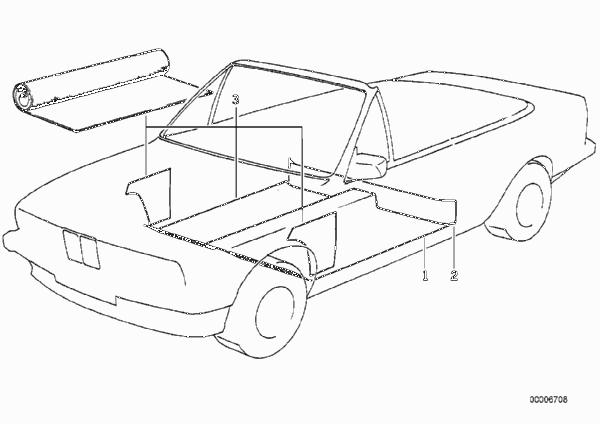 облицовка днища для BMW E30 320i M20 (схема запчастей)