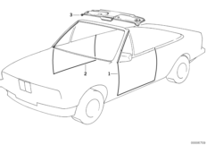 Защитная окантовка/накладка потолка Пд для BMW E30 318i M40 (схема запасных частей)