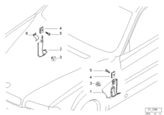 Боковая обшивка пространства для ног для BMW E38 L7 M73N (схема запасных частей)