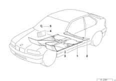 облицовка днища для BMW E36 323ti M52 (схема запасных частей)