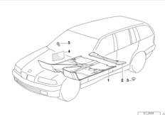 облицовка днища для BMW E36 320i M52 (схема запасных частей)
