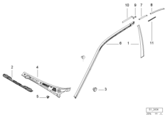 Наружные накладки / декоративные решетки для BMW E36 316g M43 (схема запасных частей)