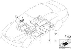 облицовка днища для BMW E39 528i M52 (схема запасных частей)