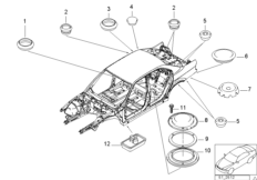 Пробки/заглушки для BMW E39 540iP M62 (схема запасных частей)