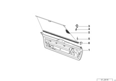 Облицовка багажной двери/солнцезащ.штора для BMW E34 520i M50 (схема запасных частей)