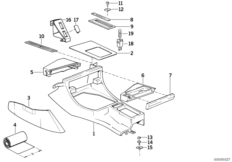 отделение для мелких вещей для BMW E32 750i M70 (схема запасных частей)