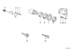 Дополнительные элементы комплекта замка для BMW 2473 R 80 R 91 0 (схема запасных частей)