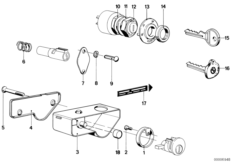 Дополнительные элементы комплекта замка для BMW 2474 R 100 S 0 (схема запасных частей)