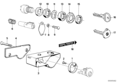 Дополнительные элементы комплекта замка для MOTO 248 R45T/N 0 (схема запасных частей)