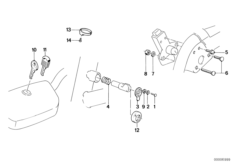 Комплект замков для BMW K569 K 75 RT (0565,0573) 0 (схема запасных частей)
