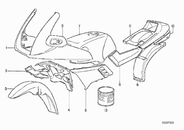 Окрашенные детали 576 polaris для BMW K589 K 100 RS 83 (0502,0503,0513) 0 (схема запчастей)