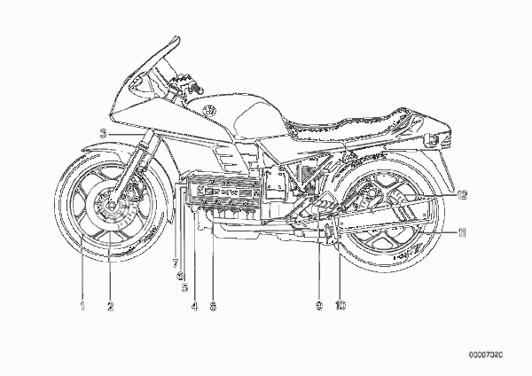 Окрашенные детали 650 weiss/blau для BMW K589 K 100 RS 83 (0502,0503,0513) 0 (схема запчастей)