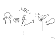 Комплект замков для BMW E169 F 650 97 (0162) 0 (схема запасных частей)