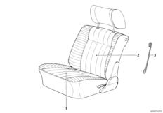 Обивка подушки сиденья Пд для BMW E34 518g M43 (схема запасных частей)