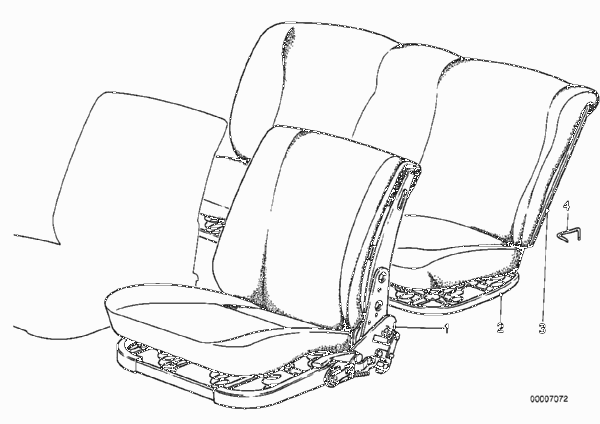 Ремонтное сиденье для BMW E28 524td M21 (схема запчастей)