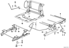 Направляющая сиденья для BMW Z1 Z1 M20 (схема запасных частей)