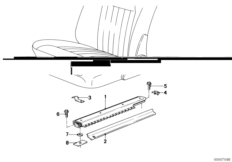 Сиденье Пд направляющая сиденья для BMW E12 520i M20 (схема запасных частей)