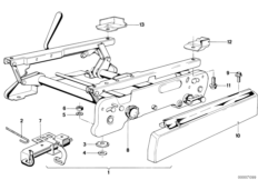 Сиденье Пд-механизм регул.сид.по высоте для BMW E12 518 M10 (схема запасных частей)