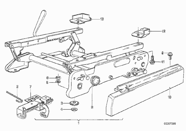 Сиденье Пд-механизм регул.сид.по высоте для BMW E12 518 M10 (схема запчастей)