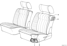 Пружинный каркас подушки сиденья П для BMW E30 318i M40 (схема запасных частей)