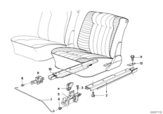 Сиденье Пд механизм разблокировки для BMW E23 730 M30 (схема запасных частей)
