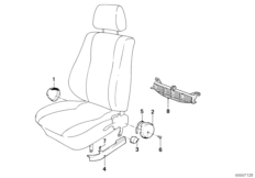 Сиденье Пд накладки сиденья для BMW E30 316 M10 (схема запасных частей)
