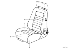 Обивка спортивного сиденья Recaro для BMW E12 535i M30 (схема запасных частей)