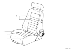 Обивка спортивного сиденья Recaro для BMW E30 316 M10 (схема запасных частей)