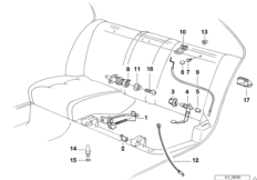 Люк для длинномерных предметов/детали для BMW E34 525i M20 (схема запасных частей)