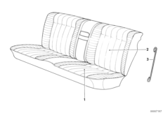 Обивка сиденья Зд для BMW E32 730i M30 (схема запасных частей)